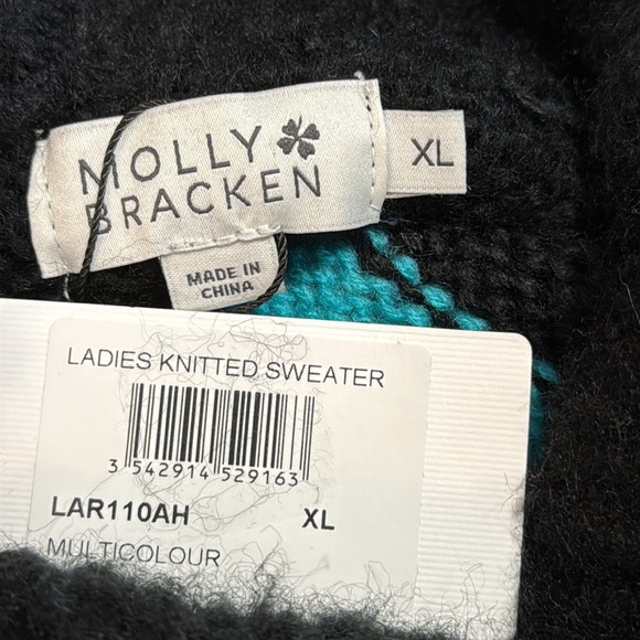 Molly Bracken Acrylic Cowl Neck Colorblock Knit Sweater Women’s XL NWT - Picture 6 of 7
